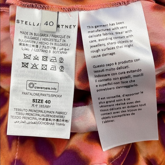 NWT Stella McCartney Tie Waist Wrap Silk Trouser Pants Martini Pink Cheetah 40 - Picture 12 of 16